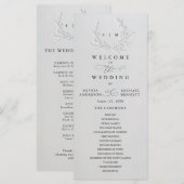 Minimal Faux Blind Deboss Cotton Wedding Program Programmakaart (Voorkant / Achterkant)