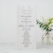 Minimal Faux Blind Deboss Cotton Wedding Program Programmakaart (Staand voorkant)