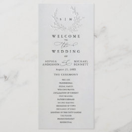 Minimal Faux Blind Deboss Cotton Wedding Program Programmakaart