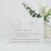 Minimal Faux Blind Deboss Cotton Wedding RSVP Kaartje (Staand voorkant)