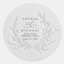 Minimal Faux Blind Deboss Cotton Wedding Sticker