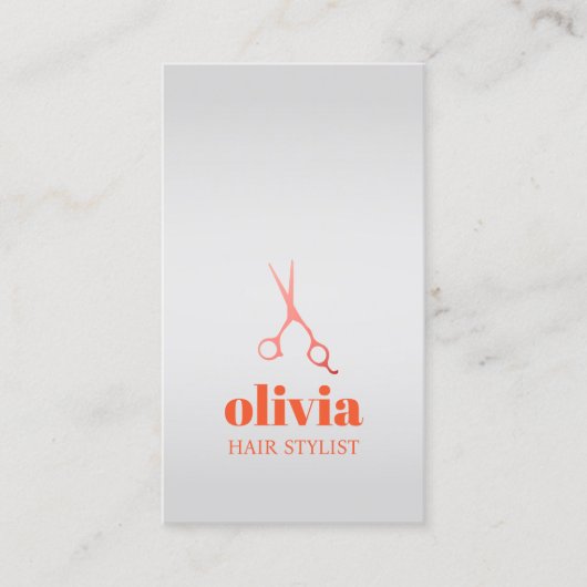 Minimal Faux Silver Pastel Bold Hair Salon Visitekaartje (Voorkant)