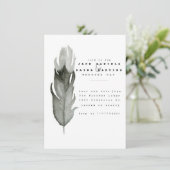 Minimal Feather Waterverf bruiloft uitnodigen Kaart (Staand voorkant)