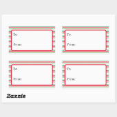 Minimal Feestelijke Holiday Stripes Label Gift Sti (Vel)