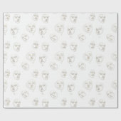 Minimal Female Face Line Pattern (1) Cadeaupapier (Vlak)