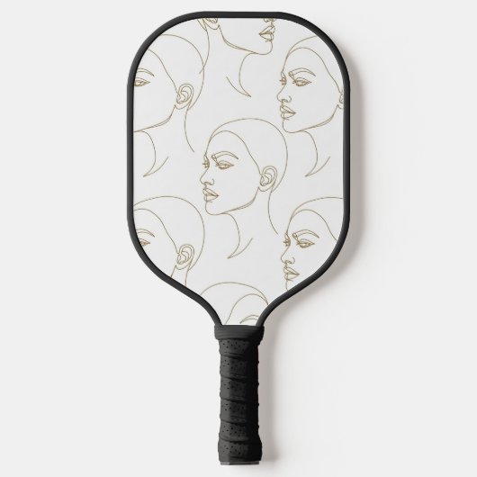 Minimal Female Face Line Pattern (1) Pickleball Paddle (Voorkant)