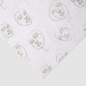 Minimal Female Face Line Pattern (1) Tissuepapier (Detail)