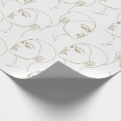 Minimal Female Face Line Pattern (2) Cadeaupapier (Hoek)