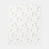 Minimal Female Face Line Pattern (2) Fleece Deken (Voorkant)