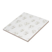 Minimal Female Face Line Pattern (2) Tegeltje (Zijkant)