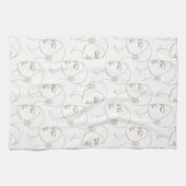Minimal Female Face Line Pattern (2) Theedoek (Horizontaal)