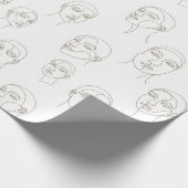 Minimal Female Face Line Pattern (3) Cadeaupapier (Hoek)