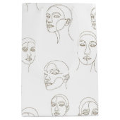 Minimal Female Face Line Pattern (3) Medium Cadeauzakje (Voorkant)