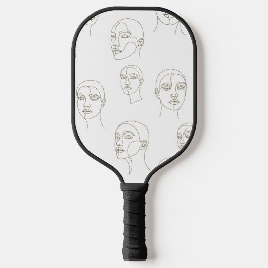 Minimal Female Face Line Pattern (3) Pickleball Paddle (Voorkant)