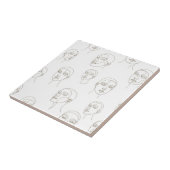 Minimal Female Face Line Pattern (3) Tegeltje (Zijkant)