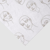Minimal Female Face Line Pattern (3) Tissuepapier (Detail)