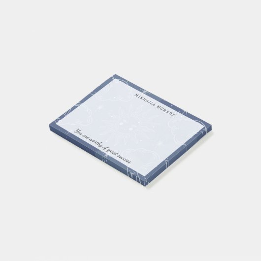 Minimal Feminine Celestial Daily Affirmation Name Post-it® Notes (Schuin)