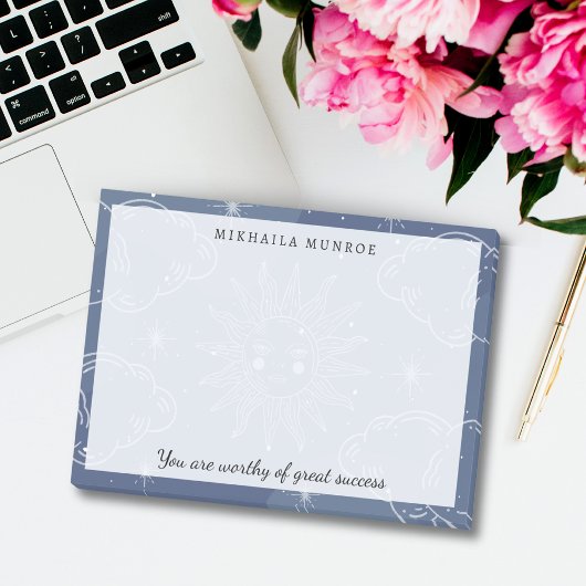 Minimal Feminine Celestial Daily Affirmation Name Post-it® Notes