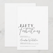 Minimal Fifty and Fabulous 50th Birthday Kaart (Voorkant / Achterkant)