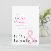 Minimal Fifty and Fabulous 50th Birthday Kaart (Staand voorkant)