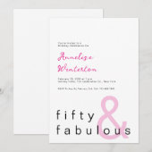 Minimal Fifty and Fabulous 50th Birthday Kaart (Voorkant / Achterkant)