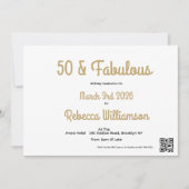Minimal Fifty and Fabulous 50th Birthday Kaart (Voorkant)