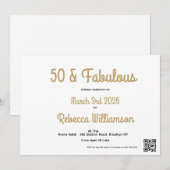 Minimal Fifty and Fabulous 50th Birthday Kaart (Voorkant / Achterkant)