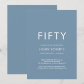 Minimal Fifty and Fabulous 50th Birthday Party Kaart (Voorkant / Achterkant)