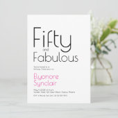 Minimal Fifty and Fabulous 50th Birthday Party Kaart (Staand voorkant)