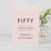 Minimal Fifty and Fabulous 50th Birthday Party Kaart (Staand voorkant)