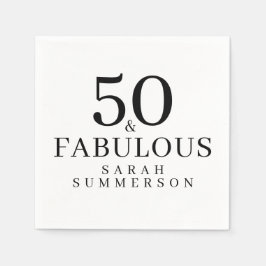 Minimal Fifty and Fabulous 50th Birthday Party Servet