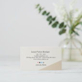 Minimal Fine Clothing Boutique Business Card  Visitekaartje (Staand voorkant)