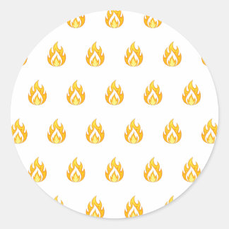 Minimal Fire Flame Icon Hot Lit Aesthetic Graphic Ronde Sticker