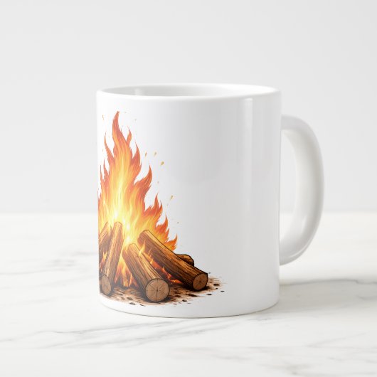 Minimal Fire Illustration Grote Koffiekop (Voorkant rechts)