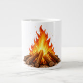 Minimal Fire Illustration  Grote Koffiekop (Voorkant)