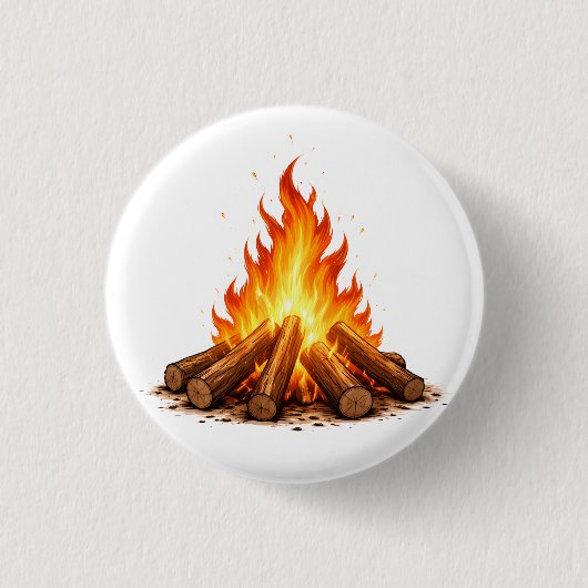 Minimal Fire Illustration  Ronde Button 3,2 Cm (Voorkant)