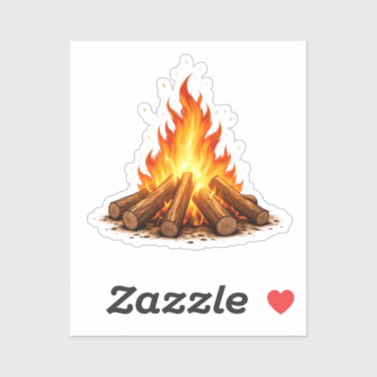 Minimal Fire Illustration Sticker (Vel)