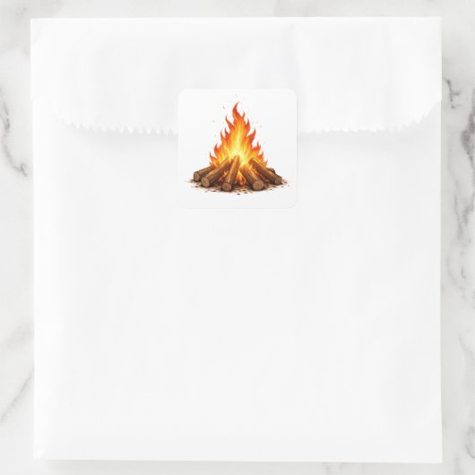 Minimal Fire Illustration  Vierkante Sticker (Tas)