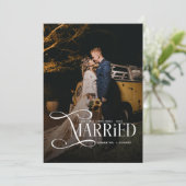 Minimal First Christmas Married Couples 2 Photos Feestdagenkaart (Staand voorkant)