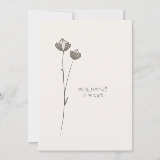 Minimal Flax Card -Being yourself is enough Kaart (Voorkant)