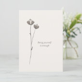Minimal Flax Card -Being yourself is enough Kaart (Staand voorkant)