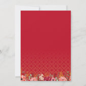 Minimal Floral Baraat Rood Moslim bruiloft Nikkah Kaart (Achterkant)