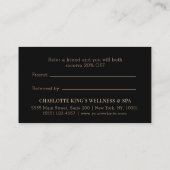 Minimal Floral Black Botanical  Aanbevelingskaartje (Achterkant)