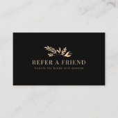 Minimal Floral Black Botanical  Aanbevelingskaartje (Voorkant)