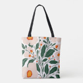Minimal Floral Botanical Pattern Tote Bag (Achterkant)