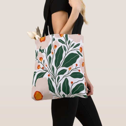 Minimal Floral Botanical Pattern Tote Bag (Dichtbij)