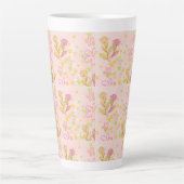 Minimal floral doodle pattern -pastel colour art latte mok (Voorkant)