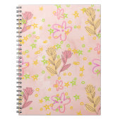 Minimal Floral Doodle Pattern –Pastel Pink pattern Notitieboek (Voorkant)