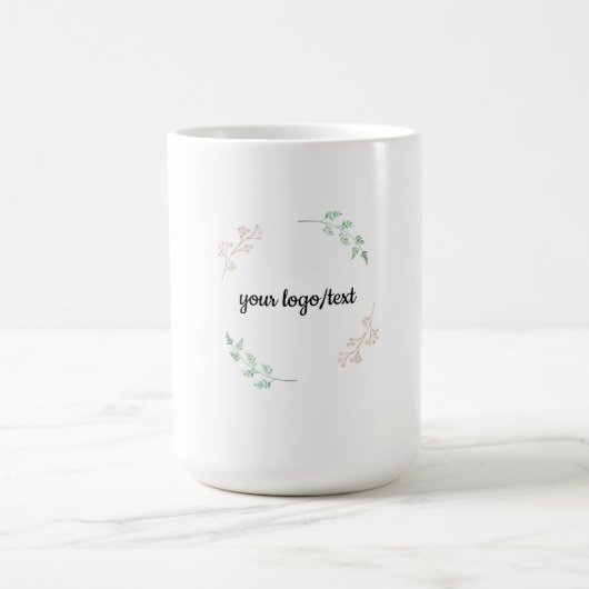 Minimal Floral Frame- Elegant Botanical Cup Design Koffiemok (Center)