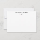 Minimal Floral Krans Salon Zwart & Wit Gestreept Bedankkaart (Achterkant)